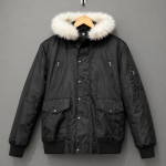 Black Hooded Parka Jacket